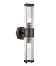 Up Down Wall Light Black Clear Glass E14 10W Up Down Wall Light Black Clear Glass E14 10W